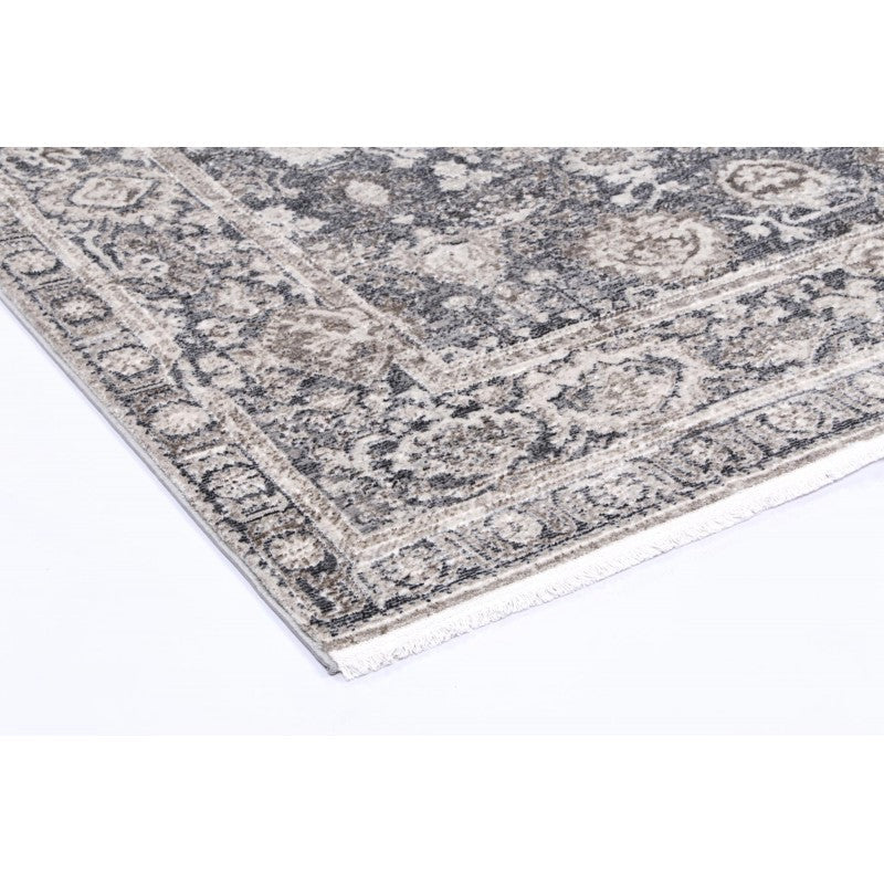 Astra Floral Rug Grey