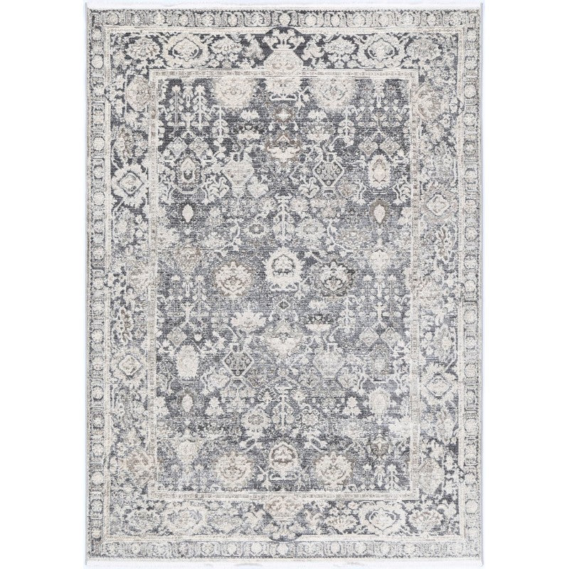 Astra Floral Rug Grey