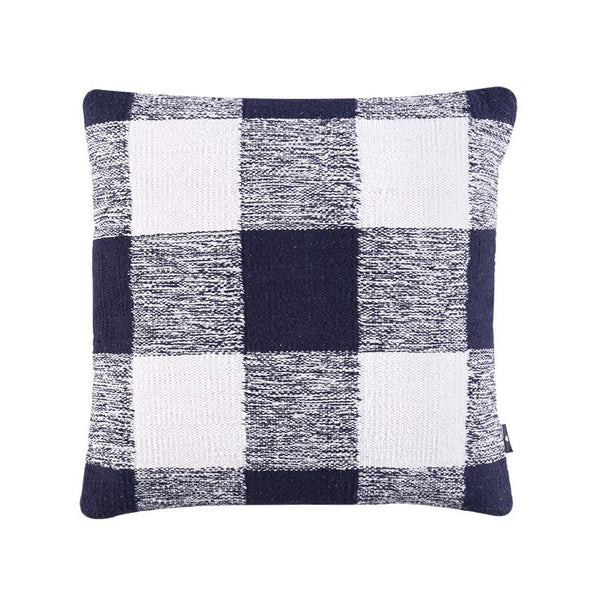 Plaid Cushion Navy 60 x 60cm