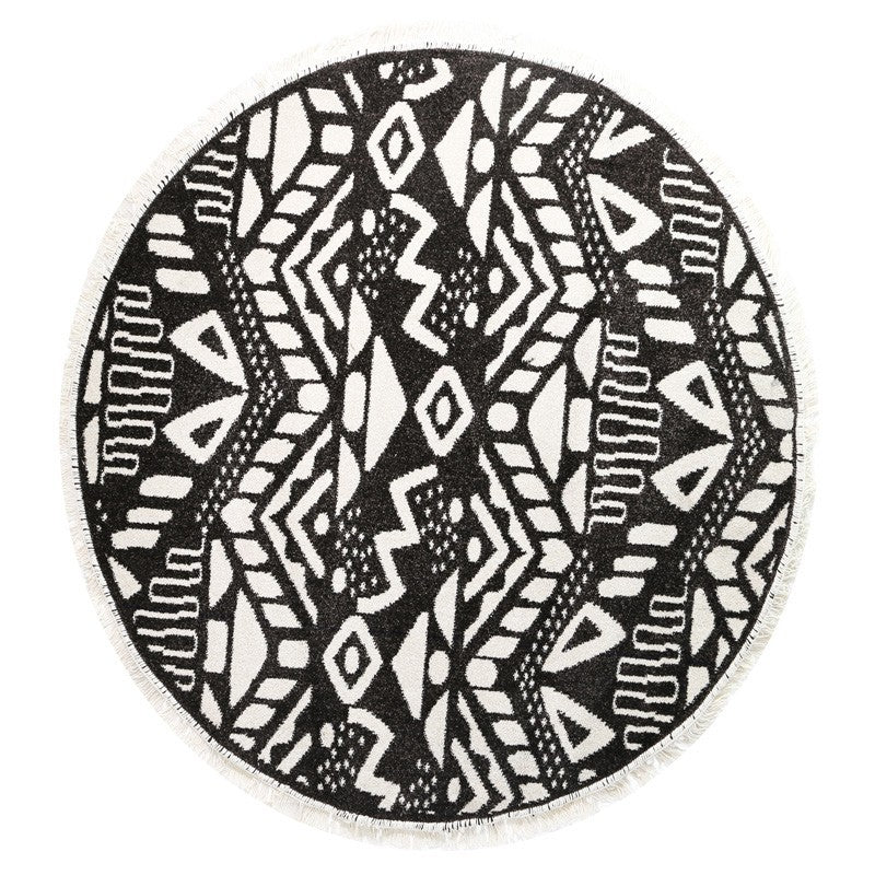 Zee Round Semra Rug Black