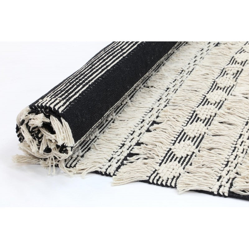 Kochela Black Fringe Tassel Rug