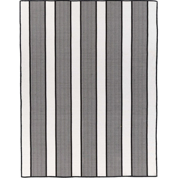 Miami Black Stripe Indoor Outdoor Rug