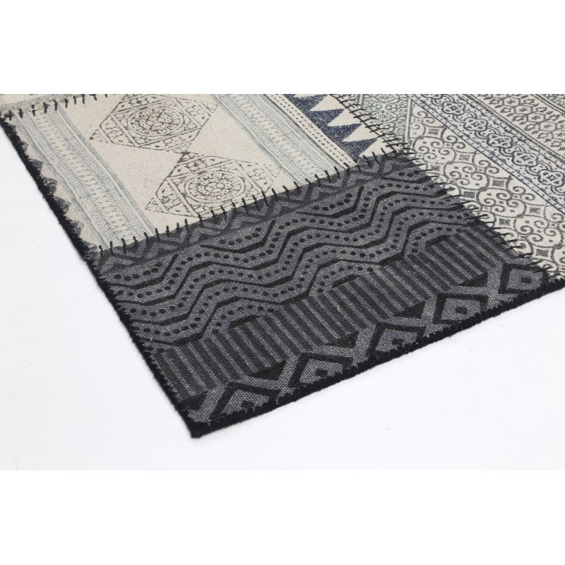 Nuru Patchwork Rug Denim