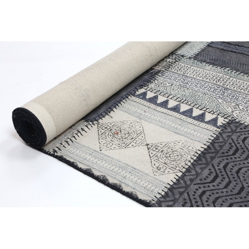 Nuru Patchwork Rug Denim