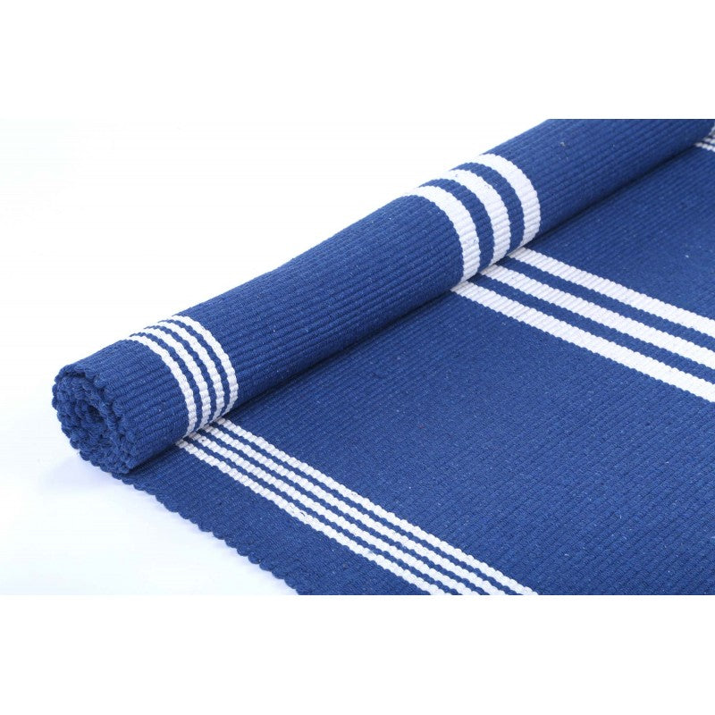 Roger Navy Cotton Mat - Bath Mat