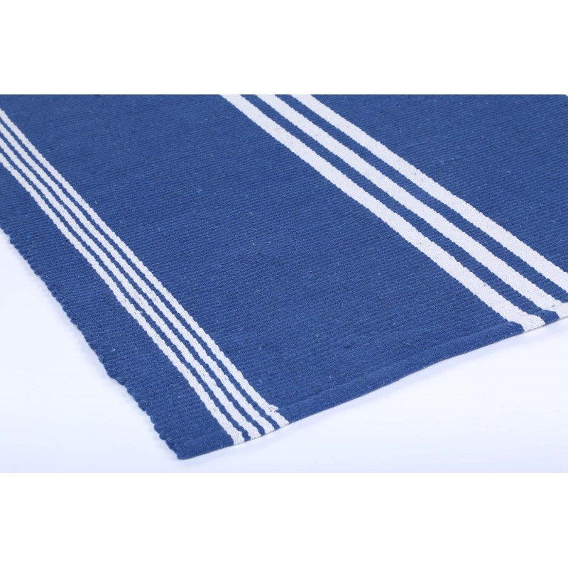 Roger Navy Cotton Mat - Bath Mat