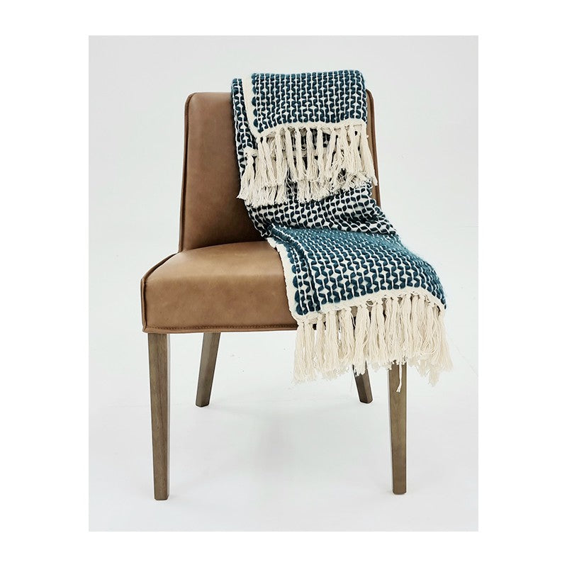 Heidi Knit Throw Teale Blue 125cm x 150cm