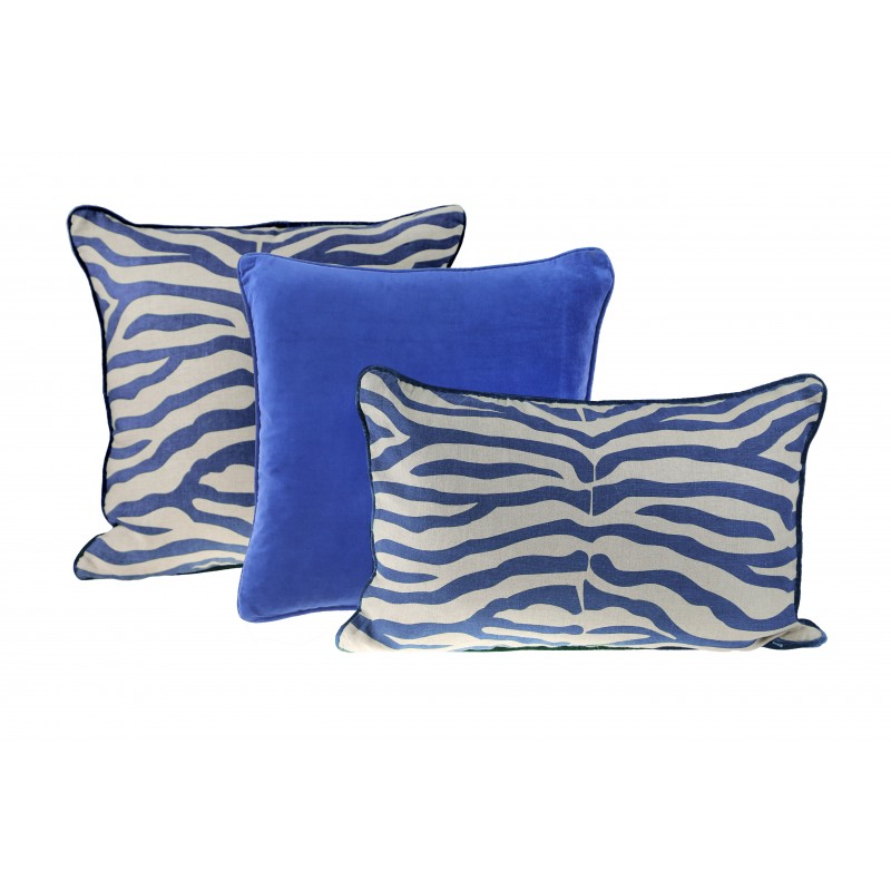 Zebra Cushion Navy 60x40cm